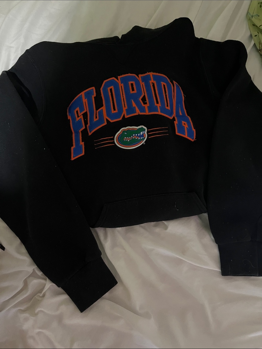 Florida Gators Black Cropped Hoodie with Logo